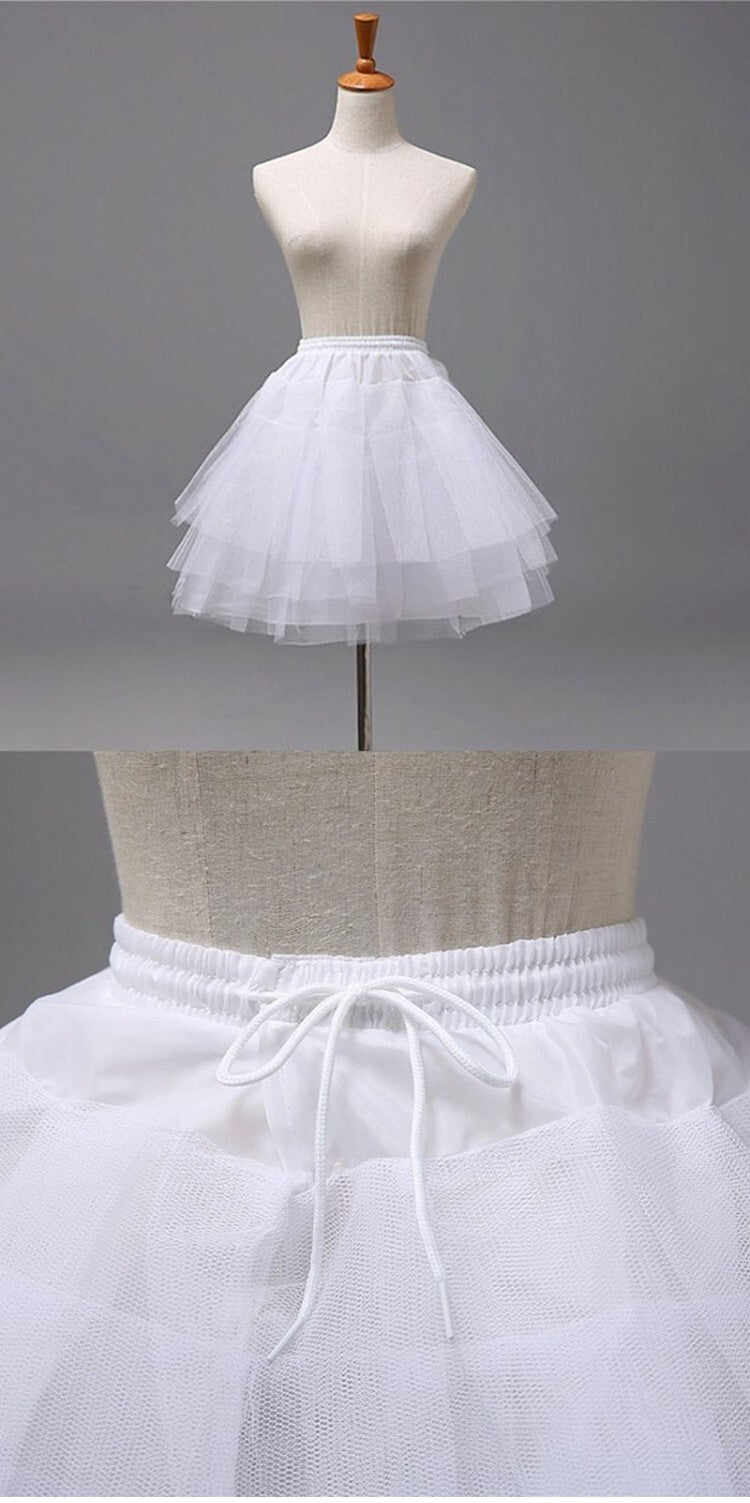 Girls White Petticoat Underskirt Short Skirt for Dress Outfit 3-10Y One size