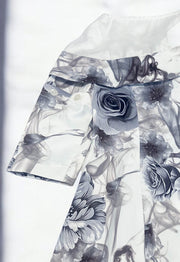 Girls princess Party Dress Off Shoulder 1–7Y grey Floral Outfit beautiful gift