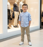 Boys Linen Cotton Long Sleeve Shirt Casual & Versatile Top for Ages 4-14 Years