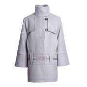 Girls High-Neck Autumn Winter Coat Two Fabric Options Ages 3-10Y clearance sale