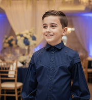 boys Vintage Cotton Long Sleeve Shirt Classic Style Top for Kids 3-14 Y party