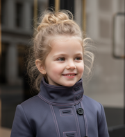 Girls High-Neck Autumn Winter Coat Two Fabric Options Ages 3-10Y clearance sale