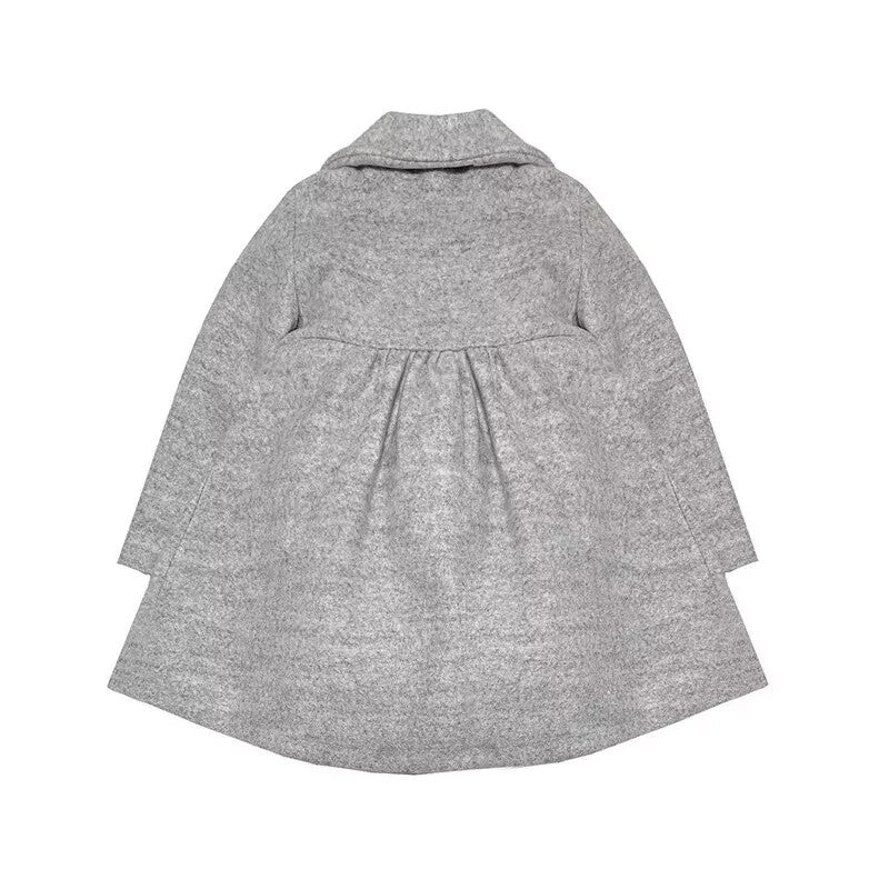 Girls coat wool autumn winter 2025 Light Grey Princess Coat Ages 2–3-4-5-6-7Y