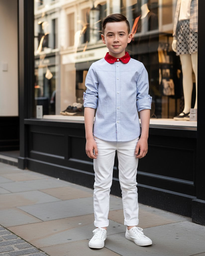 Boys Long Sleeve Cotton Shirt  Casual & Comfortable Top for Kids Ages 6–12Y gift