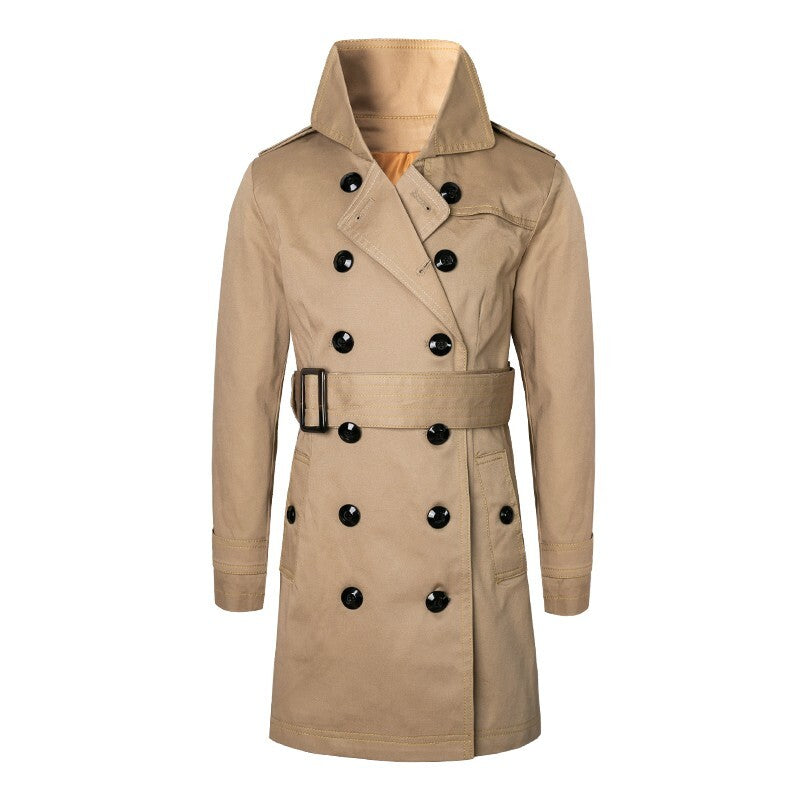 2025 autumn Kids Double-Breasted Cotton Trench Coat – Deluxe Wind Coat (4-7YRS)