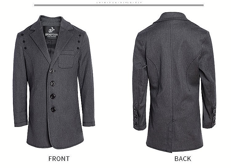 Boys 3-4-5-6-7-8-9-10-11-12 Y Dark Grey Blazer Long Sleeve Formal Uniform vintag