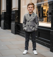 Boy Formal Blazer Smart Suit Kids Junior Senior School Jacket3-4-5-6-7-8-9-10-12