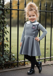 Girls Woolen Sleeveless Sporty Dress for winter/autumn Grey Velvet Ages 3-10