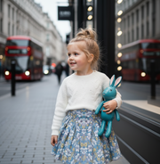 Girls Blue Floral Cotton Skirt beautiful Flared Skirt all season 3-4-5Y toddler