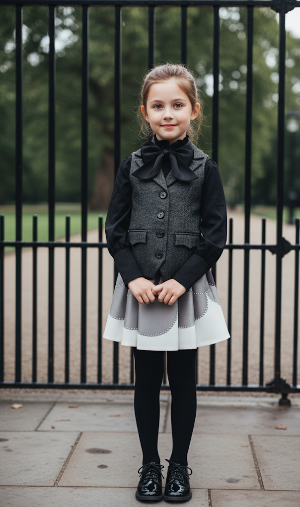 Girls Fairytale Wool Waistcoat with Bowtie 3-10Y  Cosplay Vest Costume festival