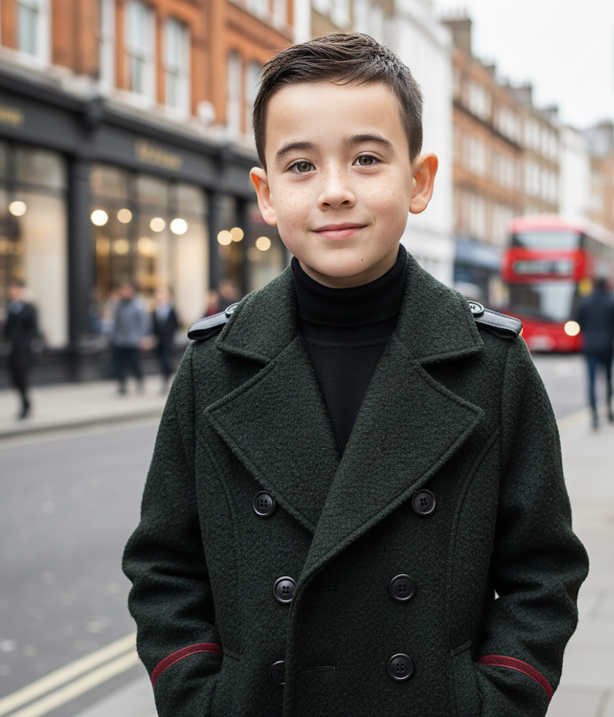 Boys Military Style Woolen Jacket  Smart 2025 winter Casual Cashmere Coat 3-9Y