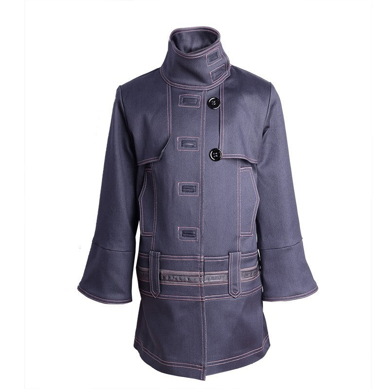 Girls High-Neck Autumn Winter Coat Two Fabric Options Ages 3-10Y clearance sale