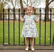 Girls Puff Lantern Sleeve Doll Dress Oversized A-Line Floral Dress 1-9Y princess