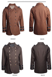 Kids vintage Military Style Cotton Jacket3-9Y Boys Formal Uniform Trench Coat