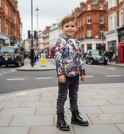 Boys Floral Blazer Slim Fit Tuxedo Jacket Formal Wedding Party Suit Kids 4–12 Y