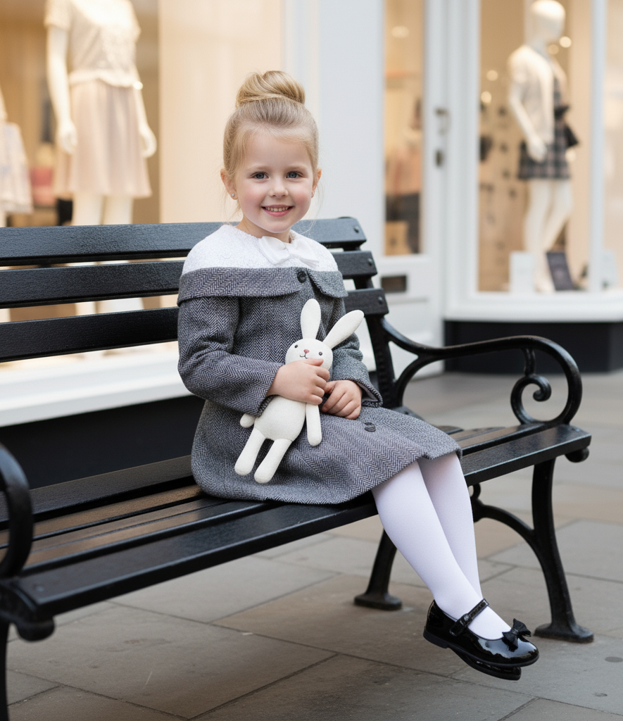 Baby Girl Woolen Party Dress 4-7Y vintage design Princess Mini Dress coat