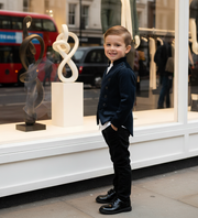 Boys Slim Fit Velvet Blazer 3-14Y False Two-Piece party Dinner Jacket Party Suit