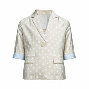 Girls Cream Cotton Blazer Short Casual Jacket top for all seasons kids top 6–12Y