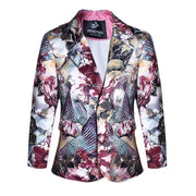 Boys Floral Blazer Slim Fit Tuxedo Jacket Formal Wedding Party Suit Kids 4–12 Y
