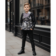 Boys Vintage Lace casual Blazer 4-14Y Junior Smart Uniform Jacket kids teenagers