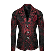 Boys red black Blazer 4-12Y Slim Fit Tuxedo Jacket for brithday christmas Party