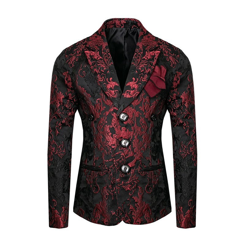 Boys red black Blazer 4-12Y Slim Fit Tuxedo Jacket for brithday christmas Party