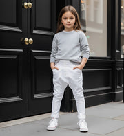 Girls pink & white trousers strenching cotton  Skinny Fit Comfort trousers 9-14Y