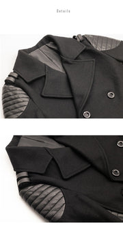 Boys Winter short black Cashmere Coat 3-7Y Double Breasted Warm Jacket 2025