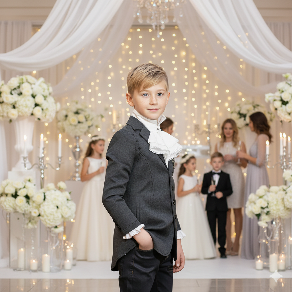 Boys Dark Grey School Blazer – Formal Uniform Jacket Long Sleeve Smart Fit for School, Events & Occasions (Ages 3–12)