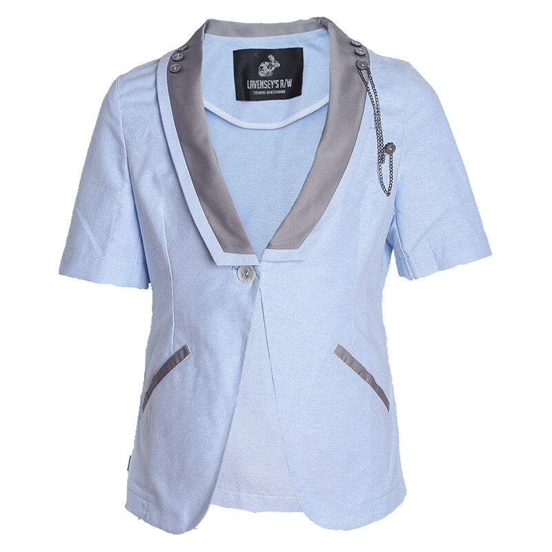 Boys Bright Blue Formal Short Sleeve Blazer3-12Y cotton  Jacket birthday suit