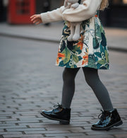 Girls Floral Cotton Skirt with Straps – Vintage Style Mini Skirt