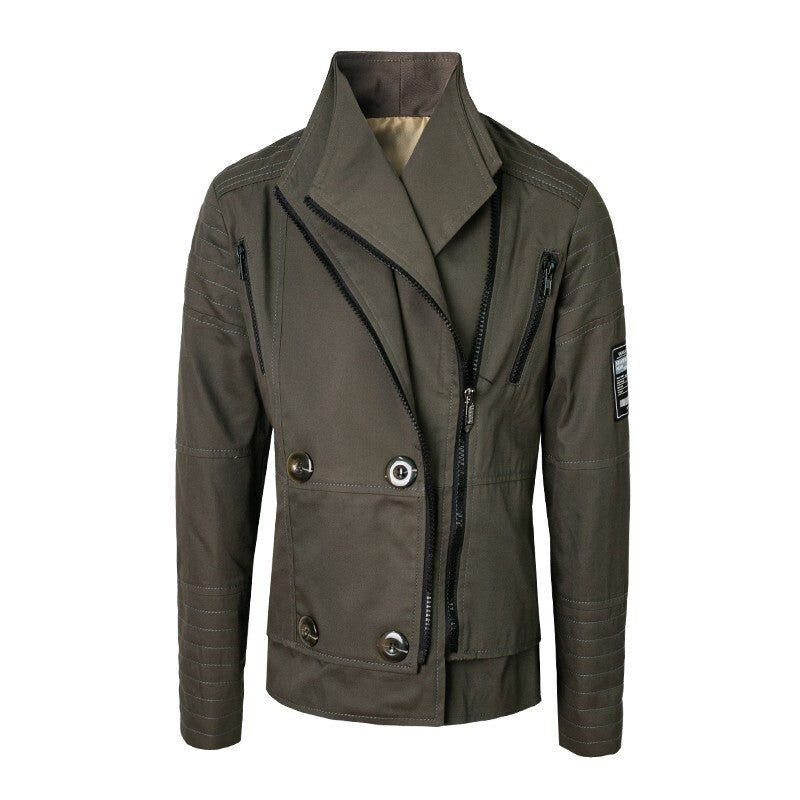 Boys' military Spring Autumn Jacket Cotton Wool Blend Green Black Coat 4-9Y