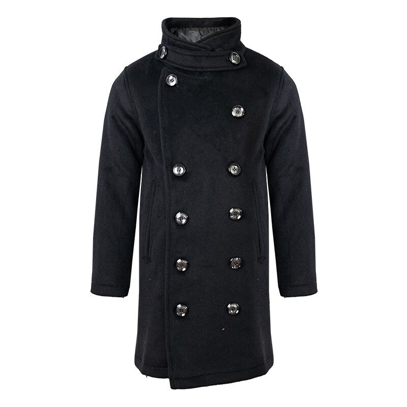 Boys Black Cashmere Coat Stylish & high end vintage jacket Outerwear 3-12Y