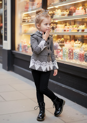 Girls WOOL Coat 3-4-5y Cute Baby Doll Style thick warm woolen jacket festivel