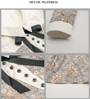 Vintage Floral Patchwork Doll Collar Dress girls 3-7Y  Elegant A-line Mid-Sleeve