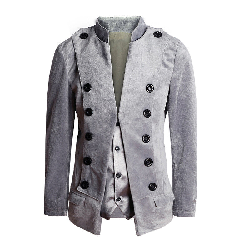 Boys Slim Fit Velvet Blazer 3-14Y False Two-Piece party Dinner Jacket Party Suit