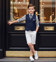 Boys waistcoat Vintage Navy Toddler Vest party wear wedding Ages 3–7 Years Xmas