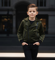 Kids' Velvet Blazer Boys' Green Jacket Spring Autumn Outfit Toddler 3-7 Years