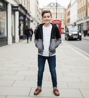 Boys Zip-Up Hoodie 3-4-5-6-7-8-9Y Casual Jacket Sweatshirt hooded Black  2025