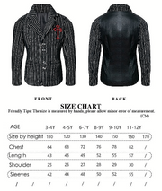 Boys Black Wool/cashmere  Blazer 3-9Y Vintage Style Winter warm Jacket for Kids