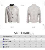 Boys Grey Formal Blazer Elegant V-Neck Casual Suit Jacket for Ages 3-9 Ys xmas
