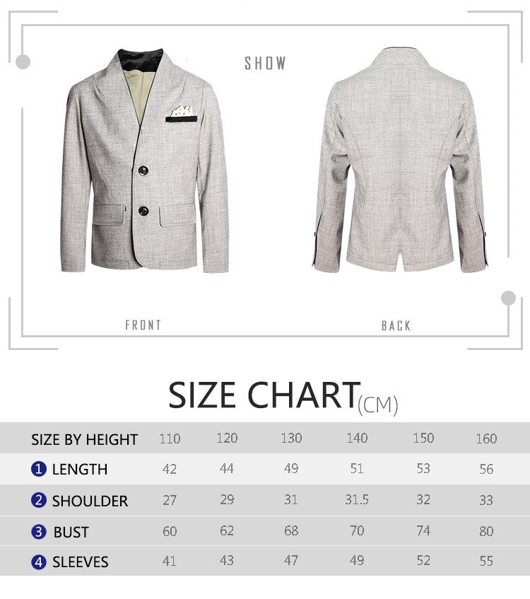 Boys Grey Formal Blazer Elegant V-Neck Casual Suit Jacket for Ages 3-9 Ys xmas
