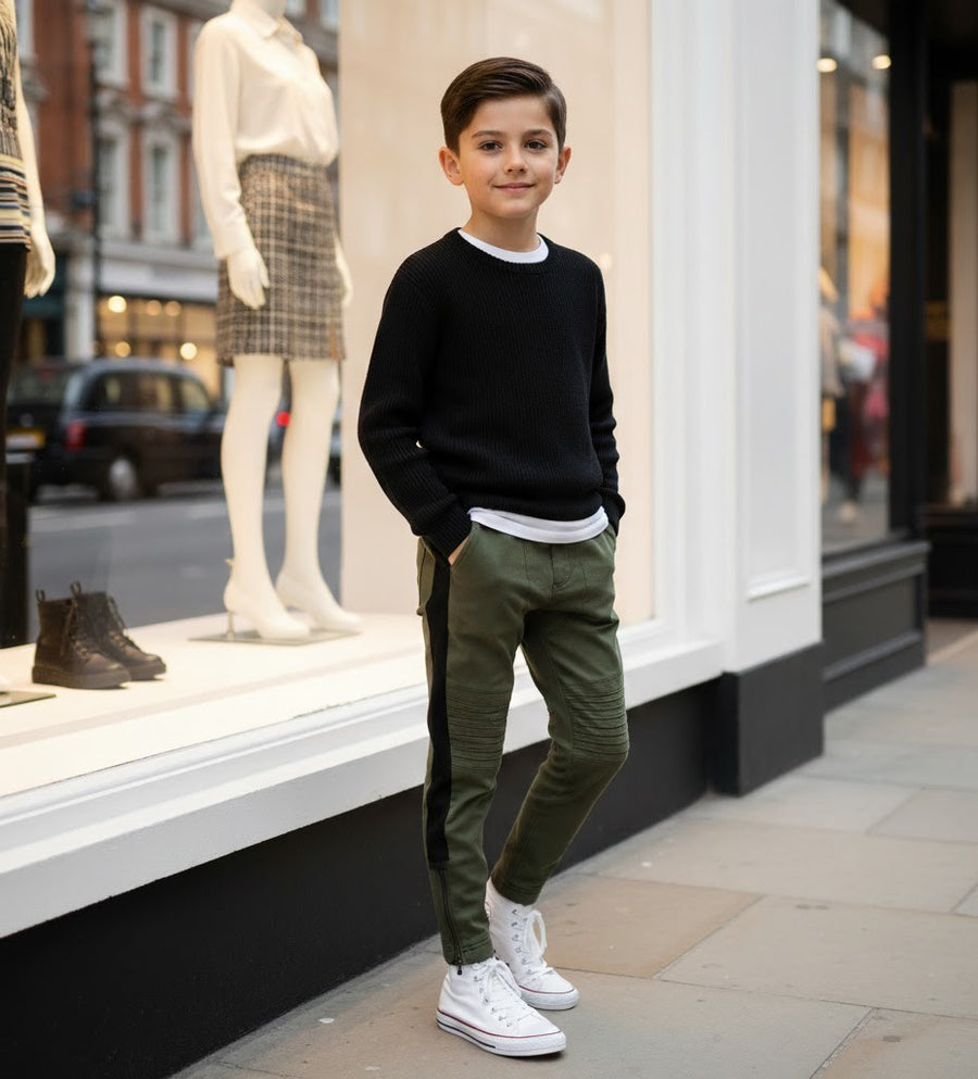 Boys Slim Fit strenching Pants Gray Stretch Casual Trousers 4-12Y easy match