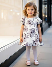 Girls Puff Lantern Sleeve Doll Dress Oversized A-Line Floral Dress 1-9Y princess