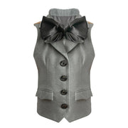 Girls' Vintage Cosplay Waistcoat Top with Big Bowtie – High Quality Fabric 3-10Y