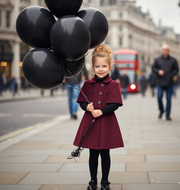 Girls' Wine Red Cashmere Wool Coat 3-9Y high end 2025 new Vintage Winter Jacket