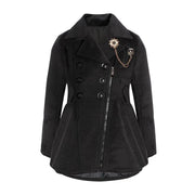 Girls Wool-Blend Winter Coat | Warm Long Plaid Jacket for Kids 3–5 Years | Soft