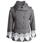 Girls WOOL Coat 3-4-5y Cute Baby Doll Style thick warm woolen jacket festivel