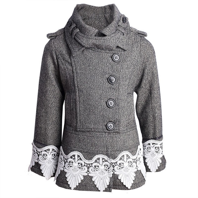 Girls WOOL Coat 3-4-5y Cute Baby Doll Style thick warm woolen jacket festivel