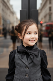 Girls Fairytale Wool Waistcoat with Bowtie 3-10Y  Cosplay Vest Costume festival